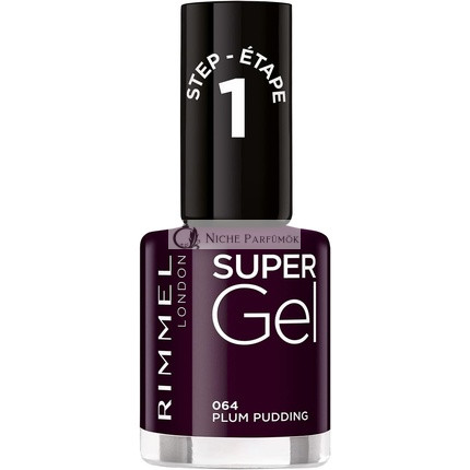 Rimmel London Super Gel Körömlakk Plum Pudding Nº 064, 12ml