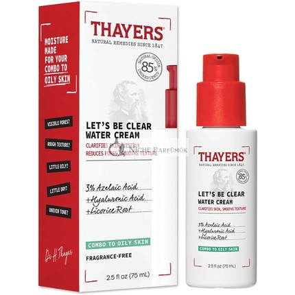 Thayers Let's Be Clear Wasser Gesichtscreme Feuchtigkeitsspender mit Azelainsäure und Hyaluronsäure, 75ml