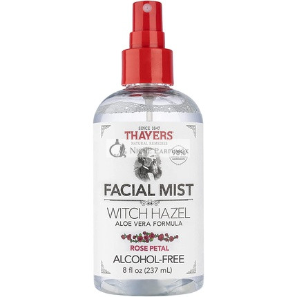 Milder Hamamelis Rosen Gesichtstoner Spray mit Bio Aloe Vera, 237ml