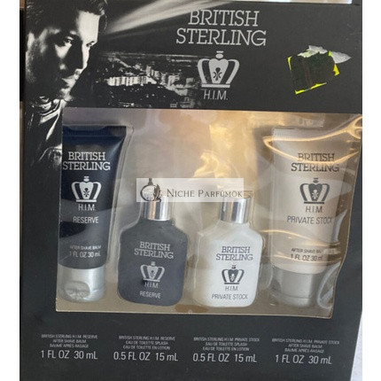 DANA British Sterling HIM Private Stock 4 Pc Geschenkset Splash After Shave Balm, 4 Stück