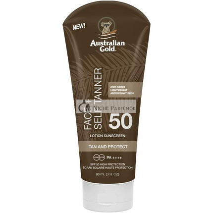 Australian Gold Sonnenschutz und Selbstbräuner für das Gesicht SPF 50, 88ml