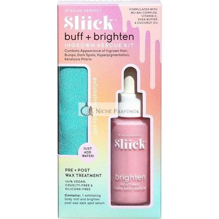 Sliick Buff és Ragyogás Készlet 30ml Exfoliáló és Beépített Segítő Készlet Testi Kesztyűvel és Exfoliáló Szérummal