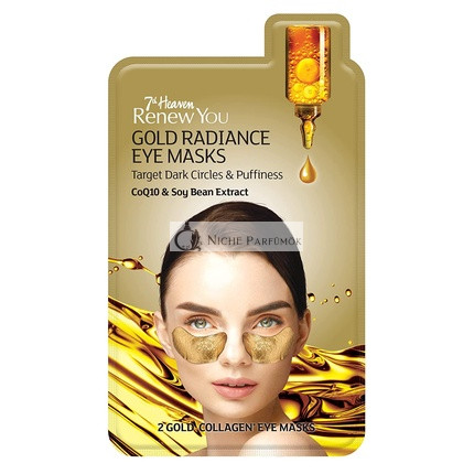 7th Heaven Renew You Gold Radiance Augenmasken Angereichert mit CoQ10 und Sojaextrakt zur Bekämpfung von Dunklen Ringen und Schwellungen