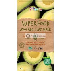   7th Heaven Superfood Avocado Tonerde Maske Aufhellende und Peeling Maske mit Avocado und Walnuss für eine Tiefenreinigung der Poren, 10g