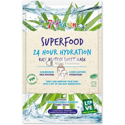 7th Heaven Superfood Intensive Hydration Reisprotein Biologisch Abbaubare Bambus-Gesichtmaske zur Nährstoffversorgung der Haut - Ideal für Alle Hauttypen
