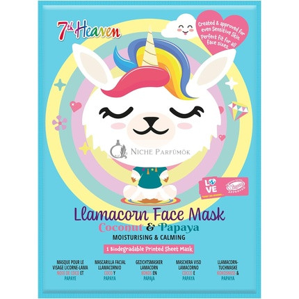 7th Heaven Llamacorn Gesichtsmaske Set für Kinder ab 8 Jahren, Kokosnuss & Papaya beruhigend und feuchtigkeitsspendend