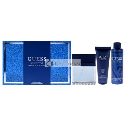 Seductive Homme Blue by Guess Férfi Ajándékcsomag 4 Rész 100ml EDT Spray, 170g Dezodor