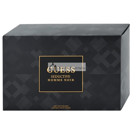 Guess Seductive Noir Homme - Eau De Toilette 100 ml, Duschgel 100 ml, Deodorant Spray 226 ml, Kosmetiktasche