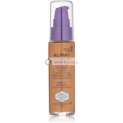 Almay Age Essentials Anti-Aging SPF Alapozó Közepes Mély 29,57ml