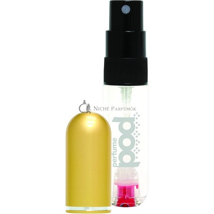 Perfume Pod Klar Nachfüllbarer Parfümzerstäuber mit Spray und Genie-S Nachfüllung, Gold