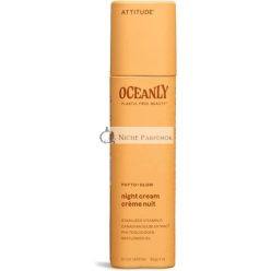   ATTITUDE Oceanly Night Cream Stick - EWG Ellenőrzött Növényi és Ásványi Összetevők, Vegán Bőrápoló Termékek, PHYTO GLOW Illatmentes, 30 g