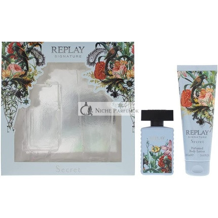 Replay Signature Secret für Frauen Geschenkeset - Eau De Toilette 30ml und Körperlotion 100ml