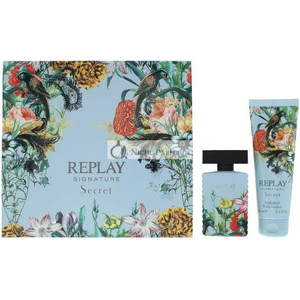 Replay Signature Secret For Woman 2 darabos ajándékcsomag: Eau De Toilette 50ml - Testápoló