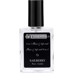   Nailberry Bare Essentials 2 az 1-ben Bázis és Fedőlakk 15ml Magas Fény - Védi a Fakulást és Színelváltozást