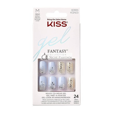 Kiss Gel Fantasienägel Bemalter Schleier 24 Stück