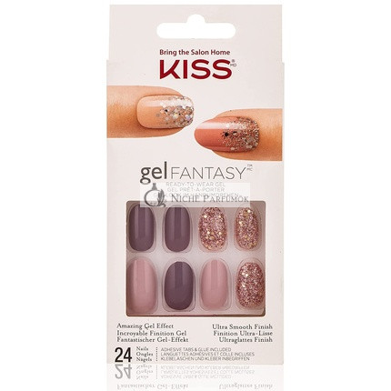 Kiss Gel Fantasy Nägel - KGN17 No Pressure mit Klebetabs und Kleber