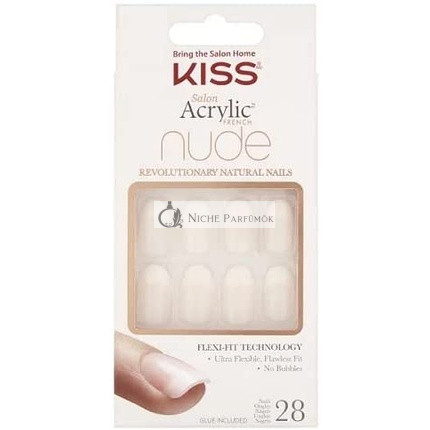 KISS Salon Acryl Nude Französische Fake Nails Sensibility Lange Länge DIY Maniküre Set 28 Nägel