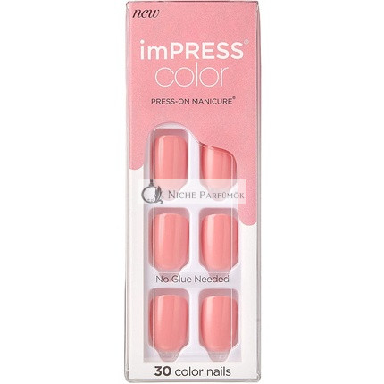 KISS imPRESS Color Gel Nagelset Pretty Pink mit PureFit Technologie - Inklusive Vorbereitungs-Pad, Mini-Feile, Nagelhaut-Stick und 30 Kunstnägel
