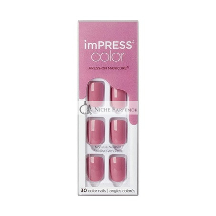 KISS imPRESS Farbige Drucknägel Gel Nagelset Kurze Länge Blütenrosa