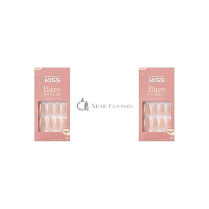KISS Bare But Better TruNude Műköröm Készlet 28 Chip Proof Smudge Proof Ragasztós Körmök
