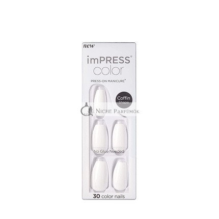 KISS imPRESS Farbige Press-On Nägel, Nagellackfreies Maniküre-Set Frosting, 30 Künstliche Nägel