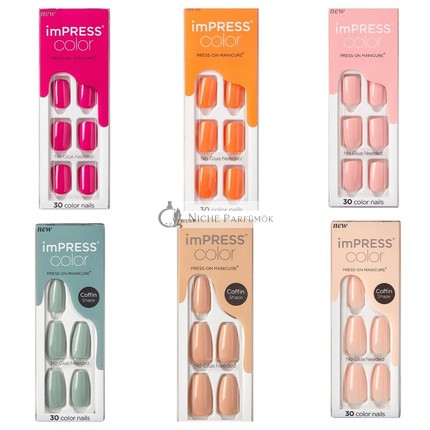 Kiss ImPress Press-On Maniküre Farbige Nägel Perfekte Passform - In Verschiedenen Farben Erhältlich