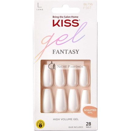 KISS Gel Fantasy Gyűjtemény Formázott Műköröm Manikűr Készlet Körömreszelő, Körömragasztó és 28 Ragasztható Köröm