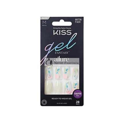 KISS Gel Fantasy Allure Mittlere Nägel Klebe-Band 28 Stück Set