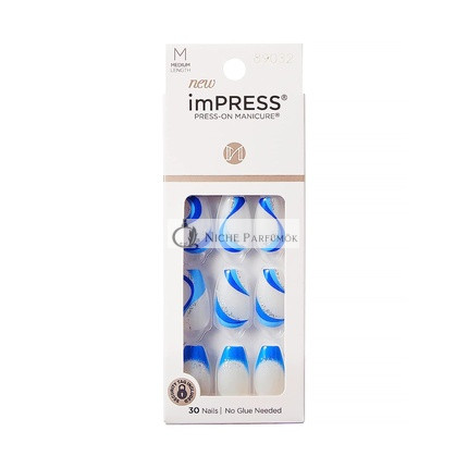 KISS imPRESS Press-On Maniküre Falsche Nägel Mittlere Coffin Mesmerize Blau