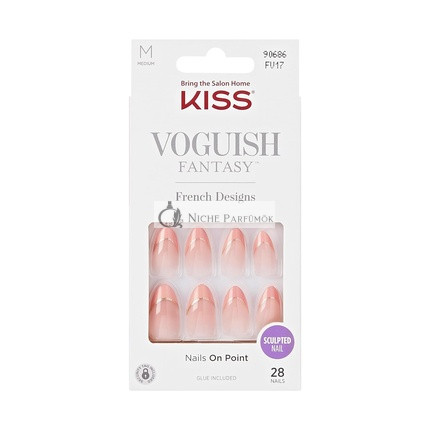 KISS Press-On Nägel mit Nagelkleber, Mittlere Größe, Mandel-Form
