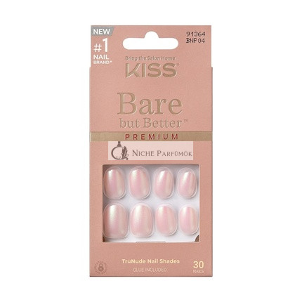 KISS Bare But Better Press-On Nägel Mocha Hell Nude Haut Kurz Größe Oval Form Enthält 30 Nägel 2G Kleber 1 Maniküre-Stick 1 Mini Feile