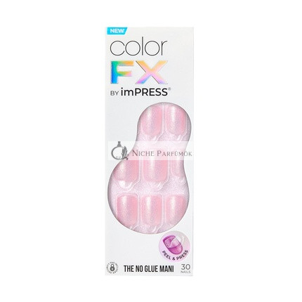KISS imPRESS No Glue Mani Press-On Nägel Farbe FX Pop Star Hellrosa Kurze Größe Squoval Form Enthält 30 Nägel Vorbereitungs-Pad Anleitung 1 Maniküre-Stick 1 Mini-Feile