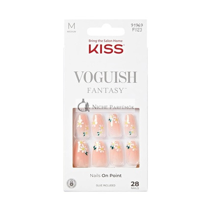 KISS Voguish Fantasy Press-On Nägel Hell Nude Mittlere Größe Coffin Form Enthält 28 Nägel 2g Kleber 1 Manikurstick 1 Mini Feile