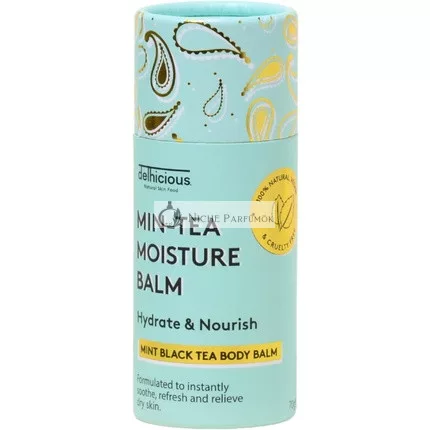 Delhicious Min-tea Feuchtigkeitsspendender Körperbalsam 100% natürliches Feuchtigkeitsmittel für trockene Haut, vegan und plastikfrei, 70g