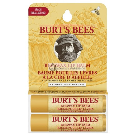 Burt's Bees 100% Természetes Hidratáló Ajakbalzsam Méhviasz 2 Tubus 8,5g - Csomag 2