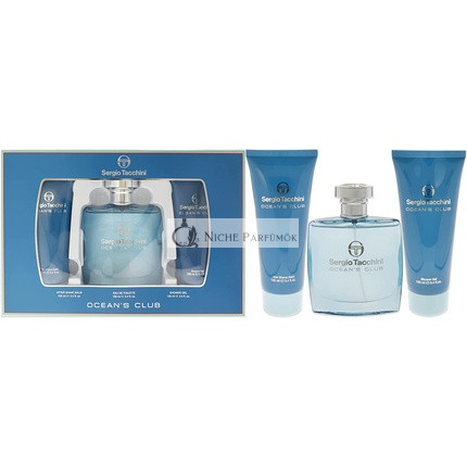 Sergio Tacchini Ocean Club Geschenkset Eau De Toilette 100ml Duschgel 100ml Aftershave-Balsam 100ml