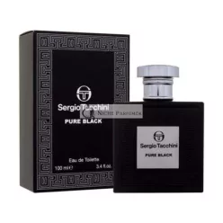   Sergio Tacchini Pure Black EDT Spray - 100ml, Neu, Versiegelt - Kostenloser Versand - UK