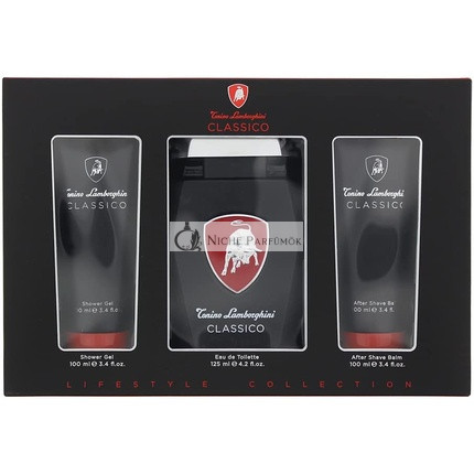 Tonino Lamborghini Classico 3-teiliges Geschenkset: Eau De Toilette 125ml, Duschgel 100ml, Aftershave Balsam 100ml