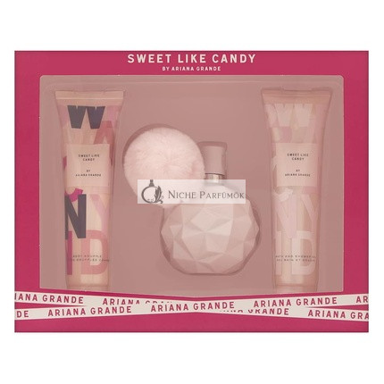 Ariana Grande Sweet Like Candy 3-teiliges Geschenkset für Frauen, 50ml Eau De Parfum Spray, 100ml Körperbalsam, 100ml Duschgel