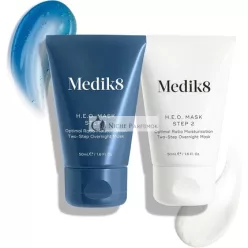   Medik8 H.E.O Optimales Verhältnis Feuchtigkeit Zwei-Schritte Nacht Hydratisierende Gesichtsmaske mit Hyaluronsäure