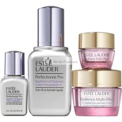  Perfectionist Pro Rapid Firm + Lift Treatment Acetyl Hexapeptide-8, 50ml, Resilience Multi-Effect Tri-Peptide Arc- és Nyakkrém SPF15, 15ml, Resilience Multi-Effect Tri-Peptide Szemkrém, 5ml, Micro Essence Bőrápoló Activáló Lotion, 7ml