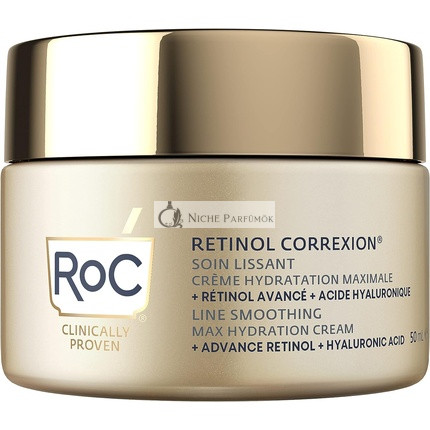 RoC Retinol Correxion Ránctalanító Max Napi Hidratáló Intenzív Anti-Aging Arcápoló Hyaluronsavval, 50 ml
