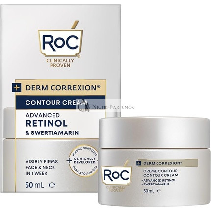 RoC Derm Correxion Kontúrkrém az Arc, Nyak és Áll vonalához, Látványos Arcemelő, Nyak Firmázó Kezelés, 50ml