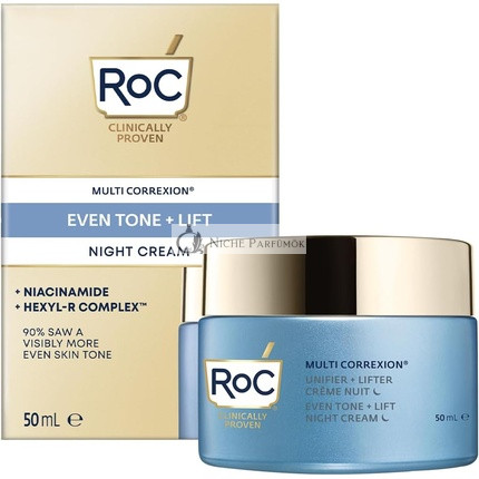 RoC Multi Correxion Gleichmäßiger + Lift Nachtcreme Anti-Aging-Hydration Erneuernde Hautpflege mit Hexyl-R-Komplex-Technologie, 50ml