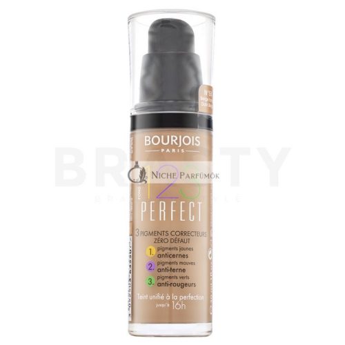 Bourjois 123 Perfect Foundation Flüssiges Make Up für Unregelmäßigkeiten der Haut 55 Dark Beige 30 ml