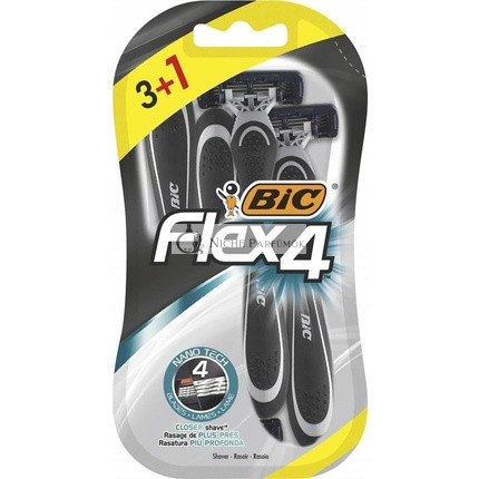 Bic Flex 4 Férfi Borotva Kenőcs Csíkkal és Forgó Fejjel a Simább, Pontosabb Borotválkozásért, 4 db - Csomag 4