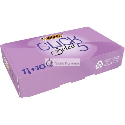 Bic Click 5 Soleil Utántölthető Női Borotva 10 x 3-Pengés Utántöltő Szalag Lila