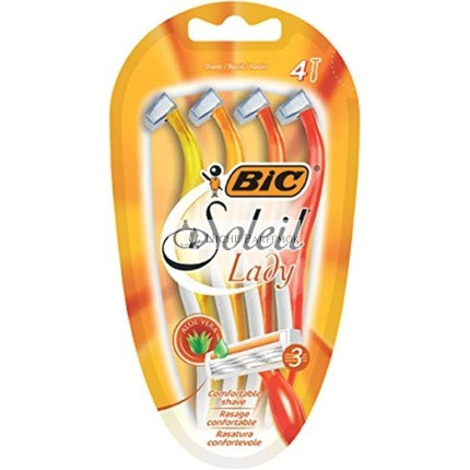 BIC Soleil Hárompengés Borotvák Nőknek, Könnyű Fogású Fogantyúval és Kenőcscsíkokkal - 4 db