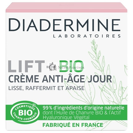 Diadermine Lift+ Bio Anti-Aging Arckrém 99% Természetes Összetevőkkel, 50ml