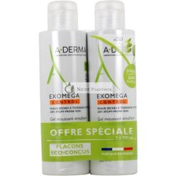   A-Derma Exomega Control Emollient Habzó Zselé Anti-Scratching 500ml - 2 db-os csomag